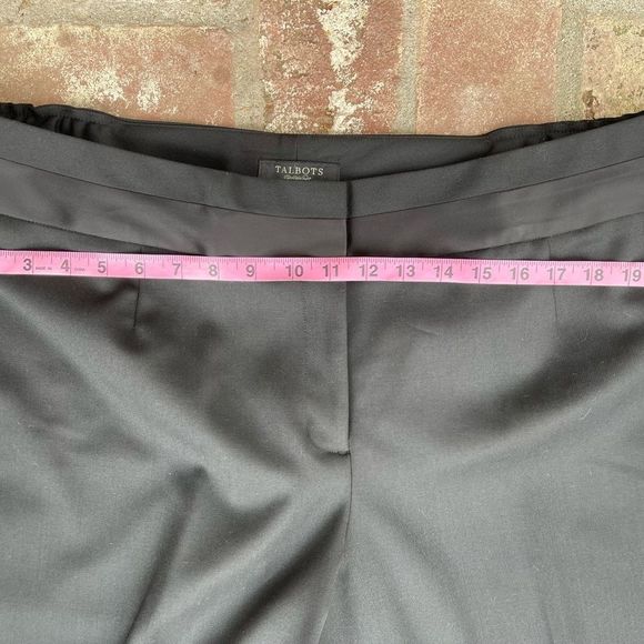 Talbots Black Label Heritage Tuxedo Pant Wool Blend Satin Waist Band Sz 18W - Picture 5 of 6